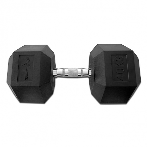 Гантель гексагональная обрезиненная Explode 40 кг PD-108-40 - купить в Киеве и Украине