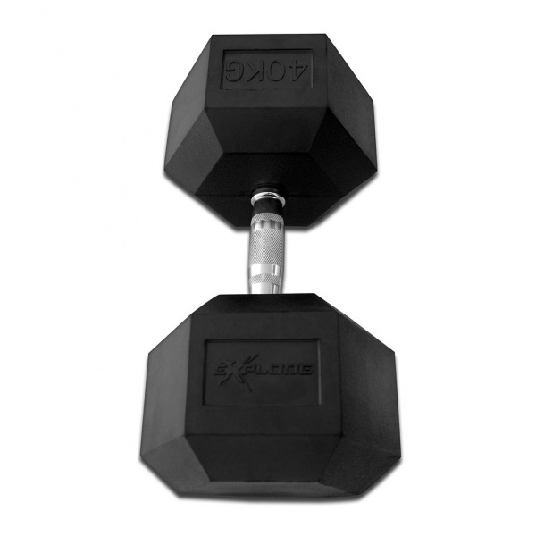 Гантель гексагональная обрезиненная Explode 40 кг PD-108-40 - купить в Киеве и Украине