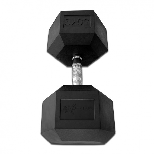 Гантель гексагональная обрезиненная Explode 50 кг PD-108-50 - купить в Киеве и Украине