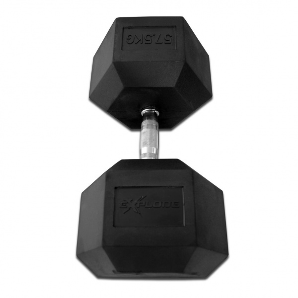 Гантель гексагональная обрезиненная Explode 57,5 кг PD-108-57,5 - купить в Киеве и Украине