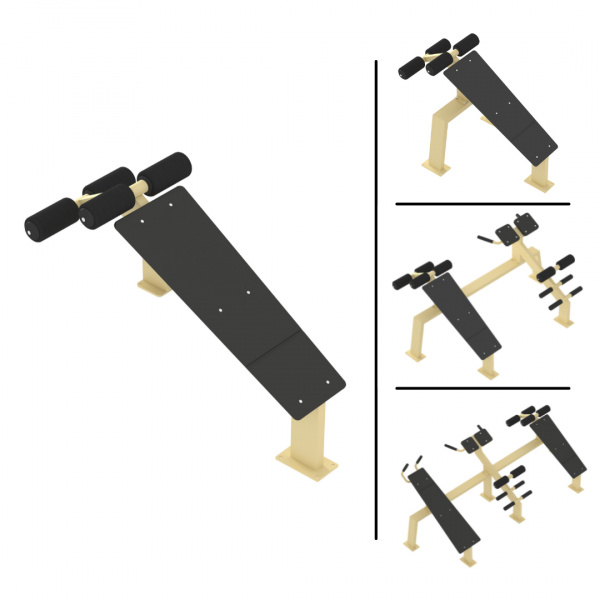 Скамья для пресса обратная приставная Explode KF816-3 - купить в Киеве и Украине